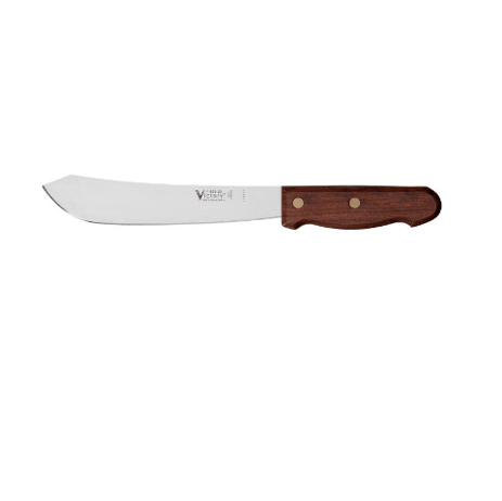 VICTORY HIGH CARBON STEEL BULLNOSE BUTCHERS KNIFE WOODEN HANDLE – 20CM –  ARGUS